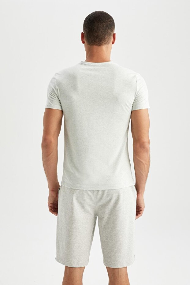 Slim Fit Crew Neck Basic Short Sleeve Undershirt - 5