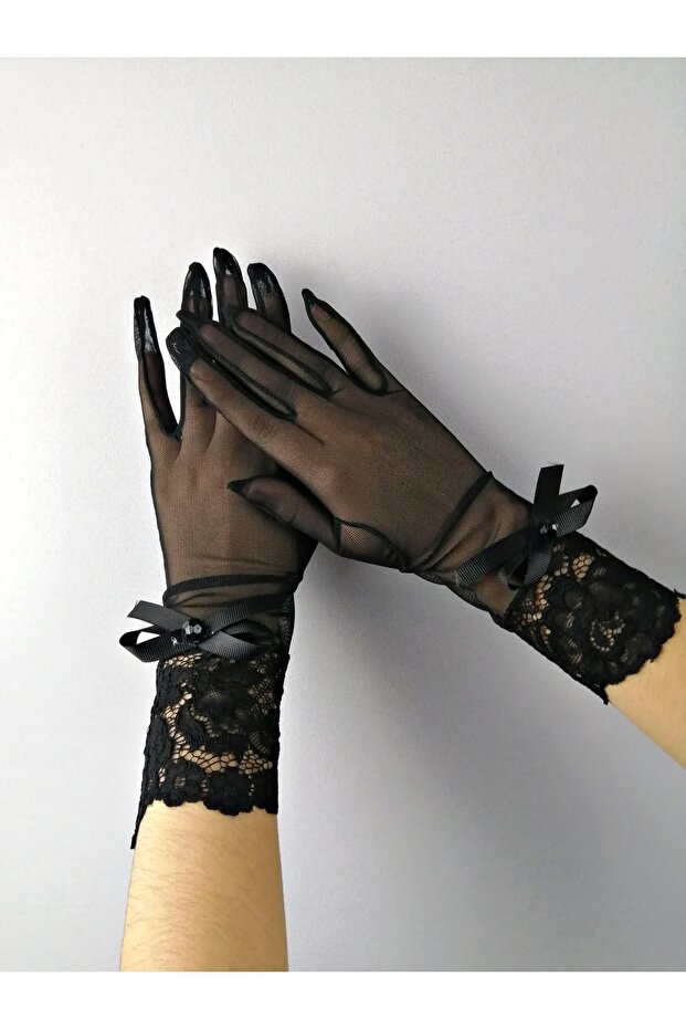 Special Black Long Bow Gloves for Brides – Magnet, Gift, Ornamental Accessory
