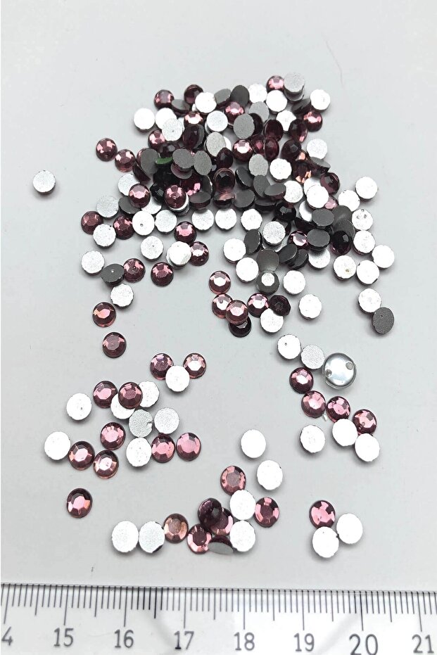 Plum Color Iron-On Glass Stone Beads 1 Pack 25 Grams – Beads