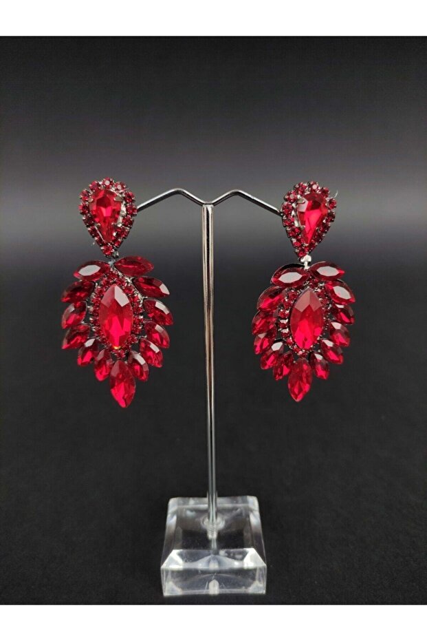 Burgundy Crystal Stone Henna Wedding Bridal Earring – Bijoux Earring – Bijoux Earring – Bijoux Earring