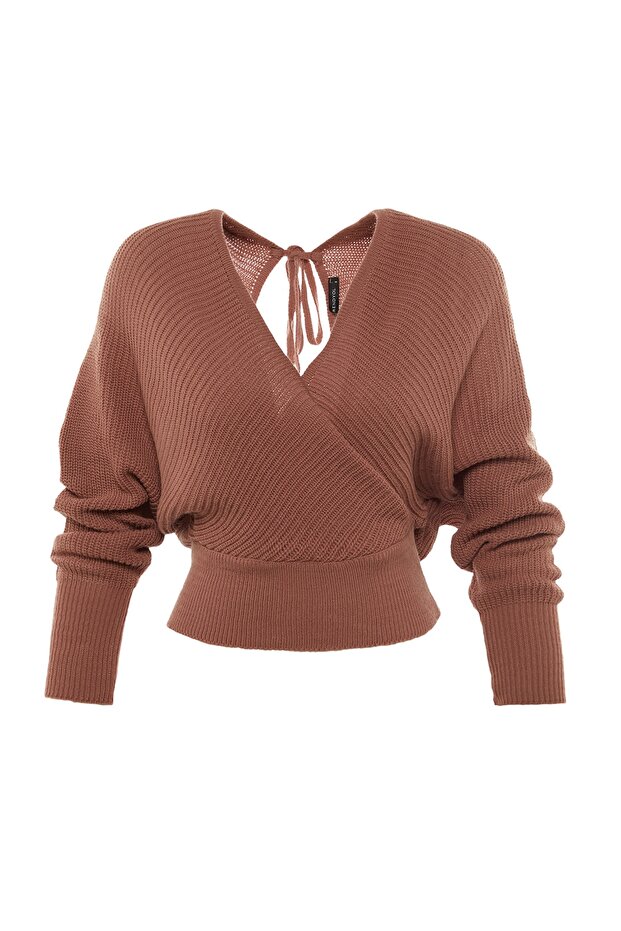 Dwurzędowy sweter z dzianiny Dried Rose TWOAW21KZ1277 - 8