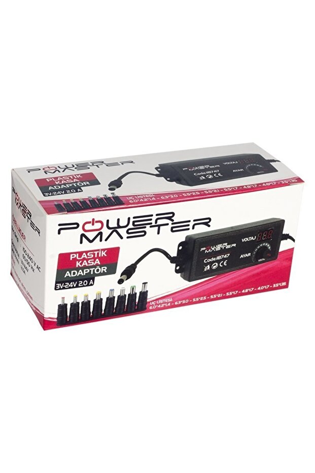 3 Volt - 24 Volt 2 Amper Çok Uçlu Ayarlı Kademeli Adaptör - 3