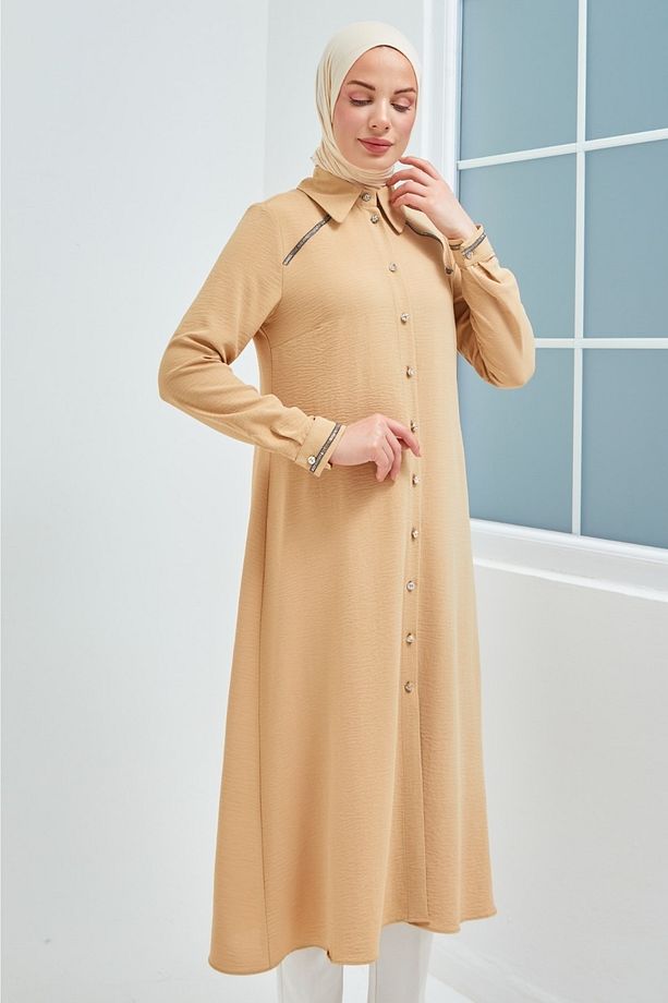 Kolu Ve Önü Taş Detaylı Tunik - 4