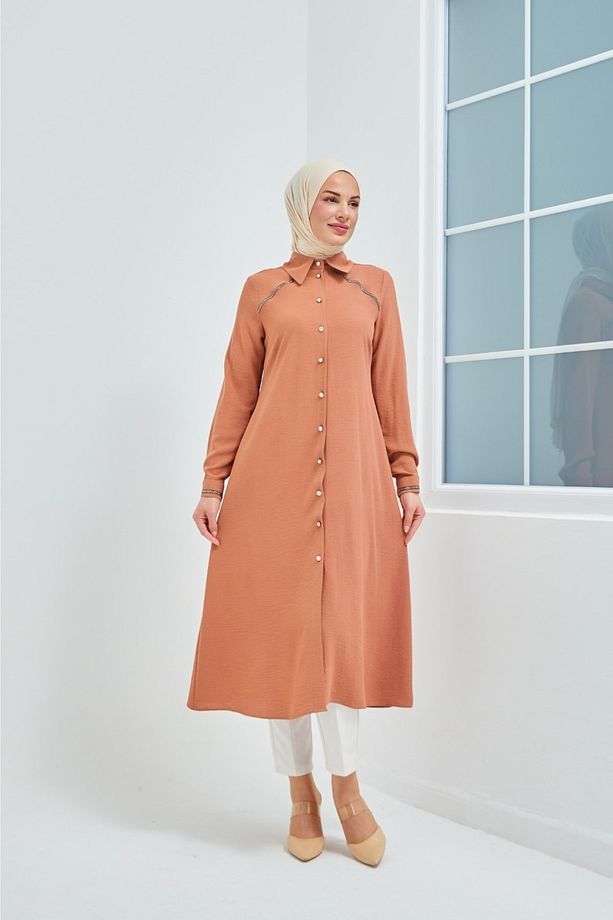 Kolu Ve Önü Taş Detaylı Tunik - 1