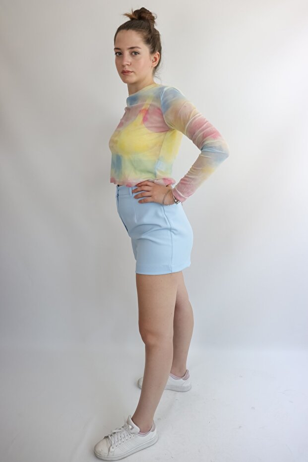 Buz Mavisi Şort - 5