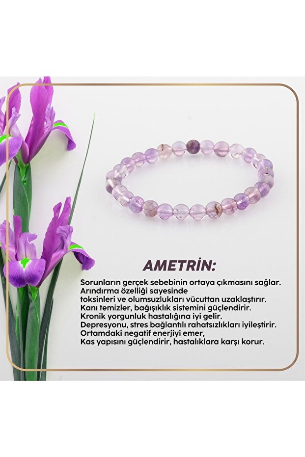 Certified Ametrine Natural Stone Bracelet 6 Mm B101