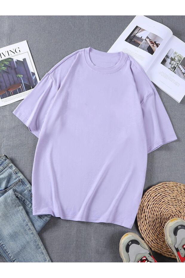 Ανδρικό μπλουζάκι Oversize Lilac Basic - 1