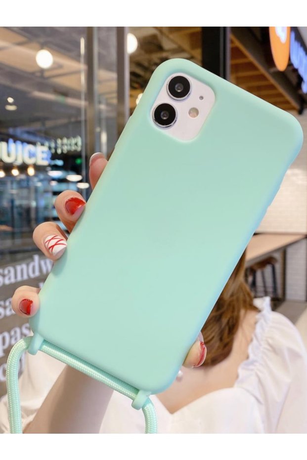 iPhone 11 Pro Compatible Hanging Pendant Colored Drawstring Velvet Inner Surface Matte Case