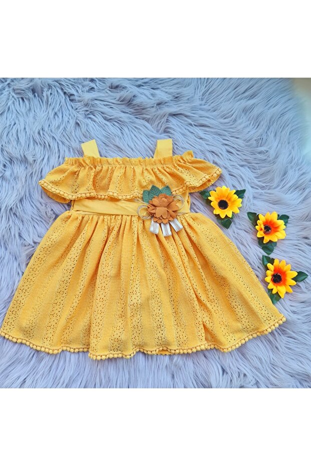 Askılı Dantel Elbise - 1