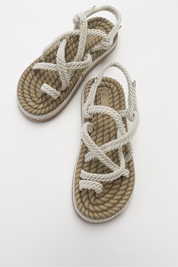 Ip Bej Kadın Sandalet - 1