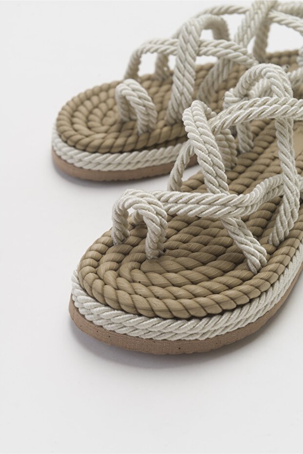 Ip Bej Kadın Sandalet - 5