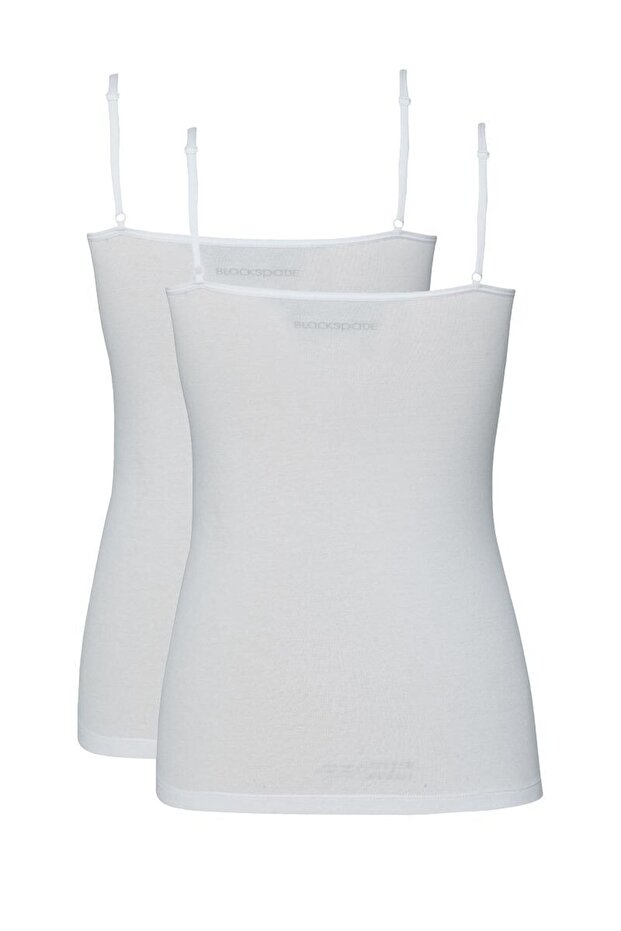 قميص داخلي قطني بحزام رفيع قابل للتعديل 1592 - 2