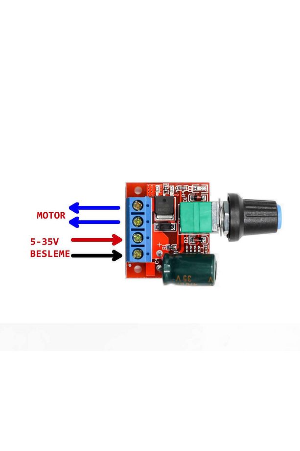 5v / 35v 5a Mini Dc Motor Sürücü Hız Kontrol Devresi 0-100% Pot Kontrollü Pwm Dc Led Dimmer - 2