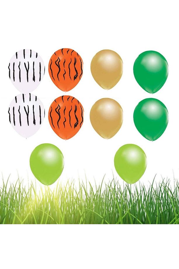 Safari Konsepti 2 Yaş Doğum Günü Parti Kutlama Seti; Rakam Ve Yıldız Folyo, Banner Ve Balon Zinciri - 3
