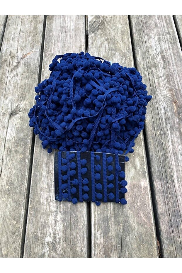 Navy Blue Ribbon Pompom 5 Meters – Decorative Ribbon – Decorative Ribbon