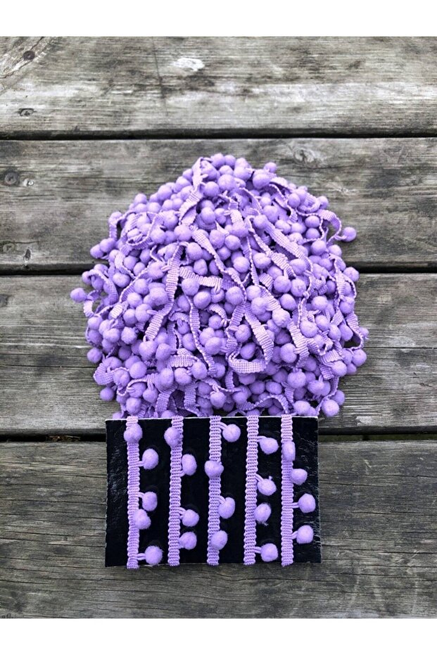 Lilac Ribbon Pompom 5Mt – Decorative Ribbon – Decorative Ribbon