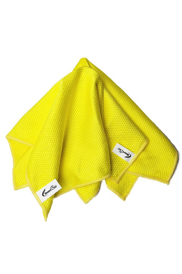 2'li Mikrofiber Cam Ve Jant Silme Bezi 40x40 235gr/m2 - Sarı - 2