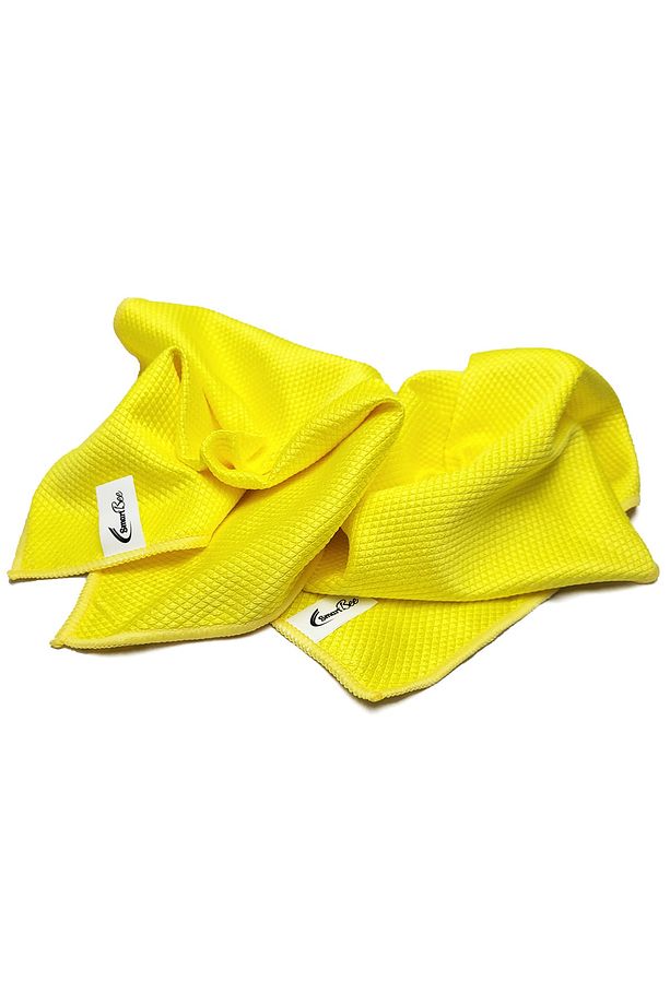 2'li Mikrofiber Cam Ve Jant Silme Bezi 40x40 235gr/m2 - Sarı - 4