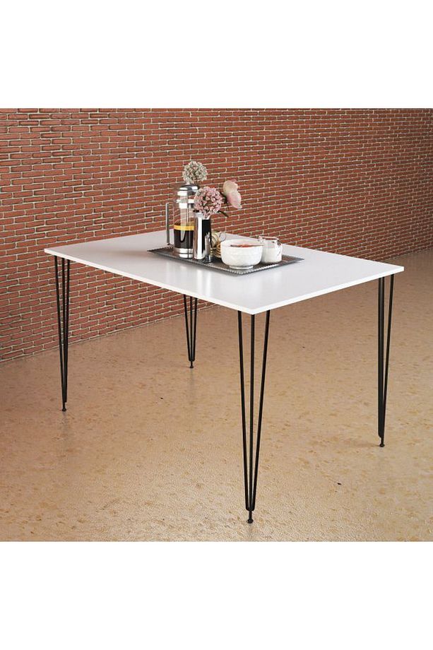 Beyaz Yemek Masası Mutfak Masası Balkon Masası 60x120 Tek Masa - 1