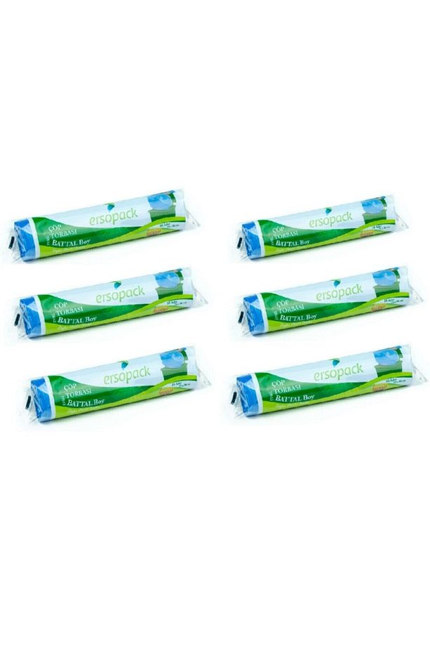 Evsel Battal Çöp Torbası 75*90cm 6 Rulo 60 Adet Çöp Poşeti - 1