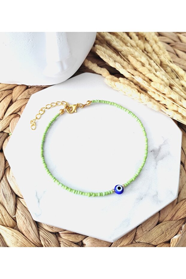 Yeşil Nazar Boncuklu Halhal - 1