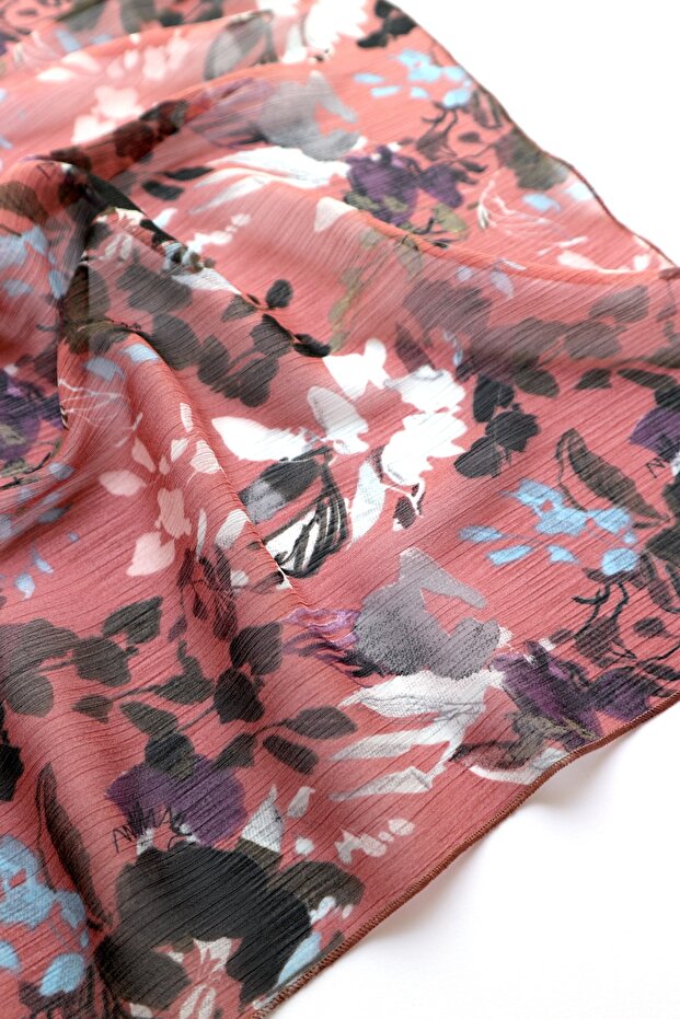 Rose Brush Şifon Fular - 4