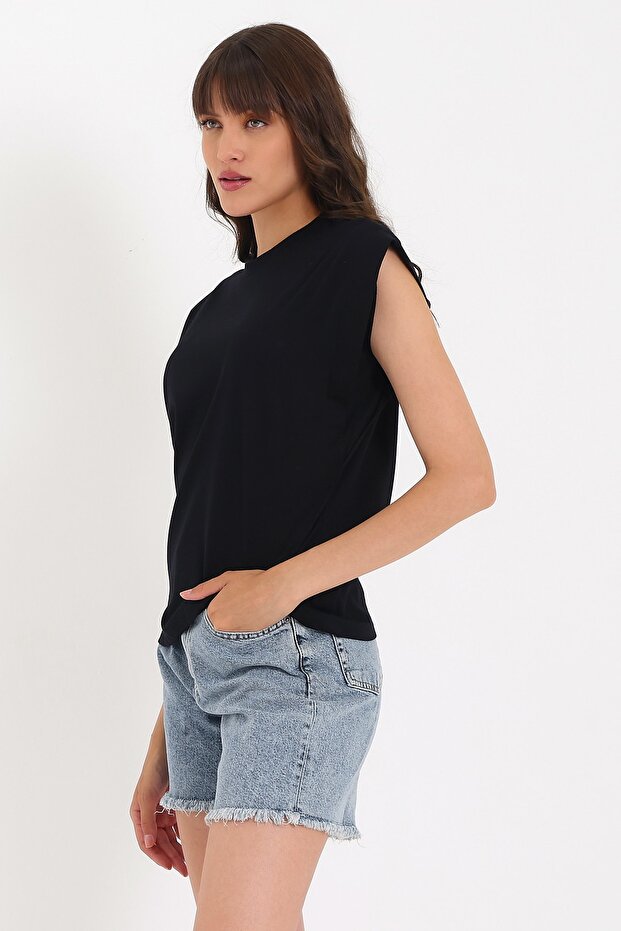Kolsuz Basic Örme T-shirt Ad-y38624wyz - 5