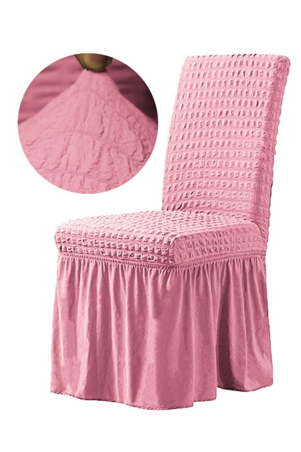 Chair Cover Lycra Wrapped Skirt Elastic Washable Chair Cover 6 Pieces