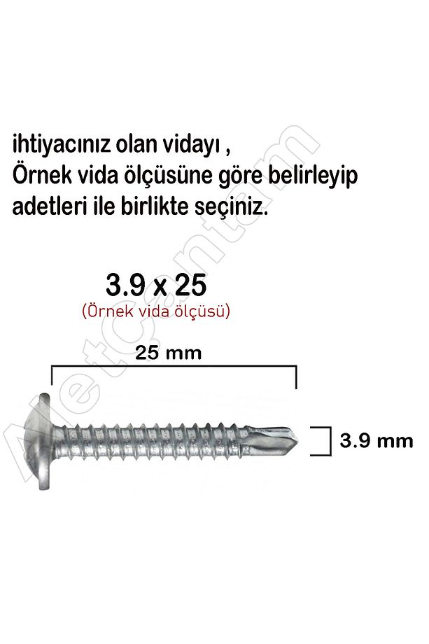 Rysb Apex Akıllı Matkap Uçlu Vidası Pul Başlı Vida 3.9 X 25 Mm 100 Adet - 2