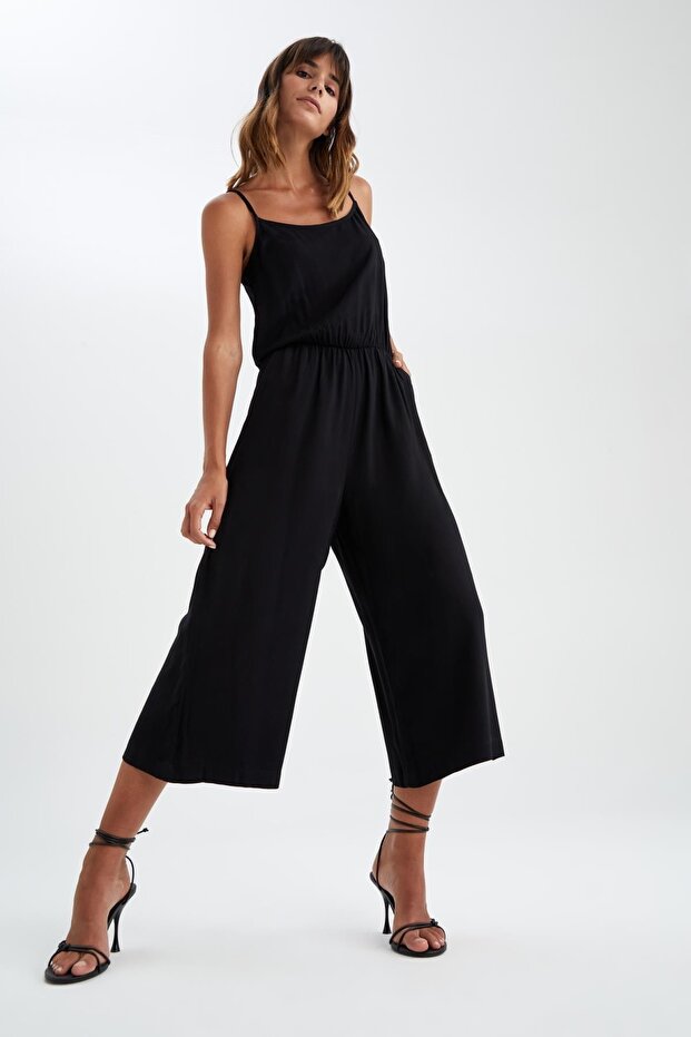 Basic-Midi-Jumpsuit mit Trägern - 1