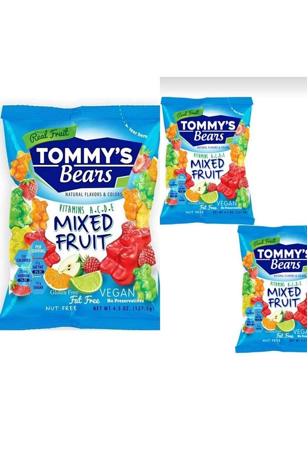Tommy's Bears Jelibon Karışık Meyveli Vegan 127,5x3 Adet - 1