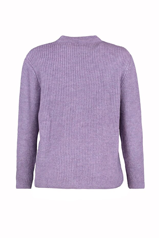 Lila Geniş Kalıp Yumuşak Dokulu Basic Triko Kazak TWOAW20FV0142 - 8