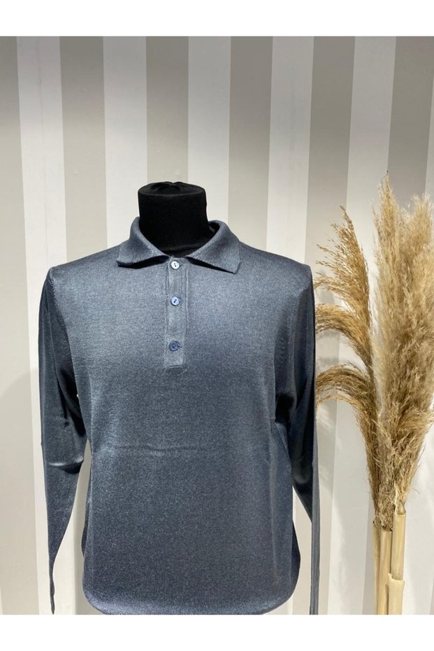 Men's Buttoned Thin Knitwear Sweater
