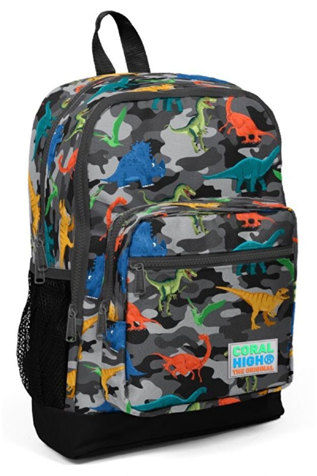 Camouflage Dinosaur Printed Primary School and Daily Backpack - Boy