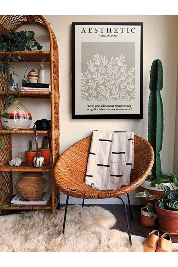 Soyut Dekoratif Vintange Retro Bohe Bohem Boho Art Vektorel Abstract Minimalist Canvas Kanvas Tablo - 1