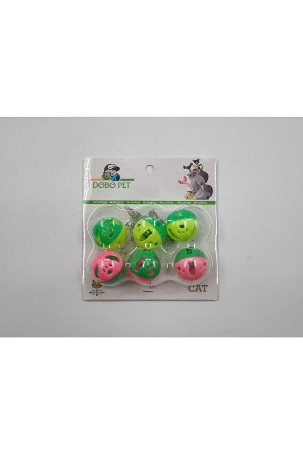 Set of 6 Cat Ball Toy with Bell