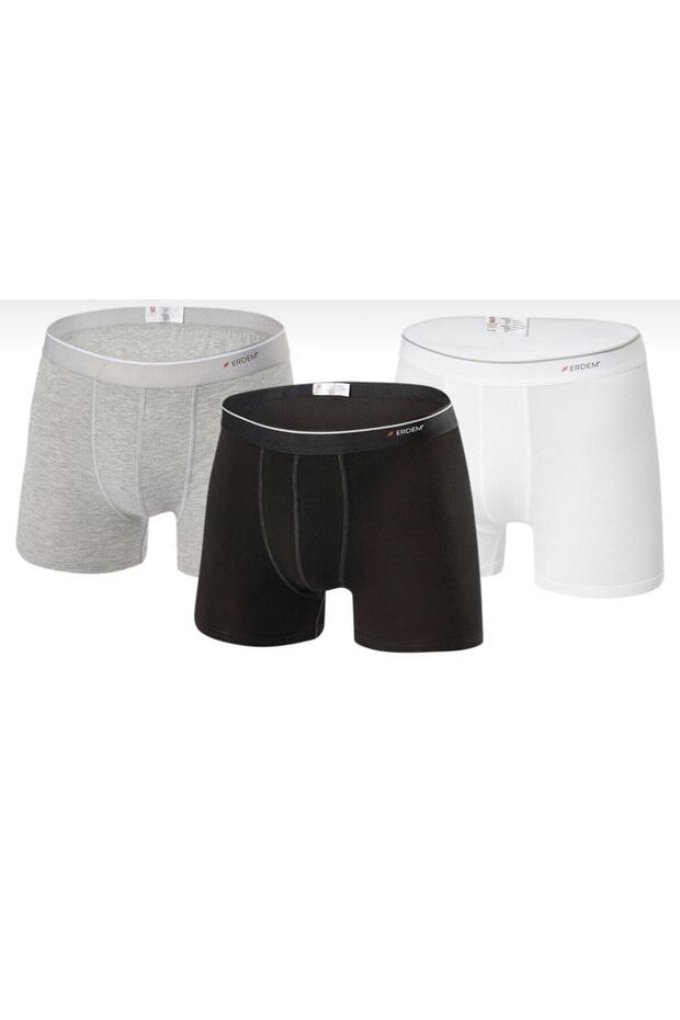بوكسر ثلاثي (رمادي-أبيض-أسود) رجال XXL