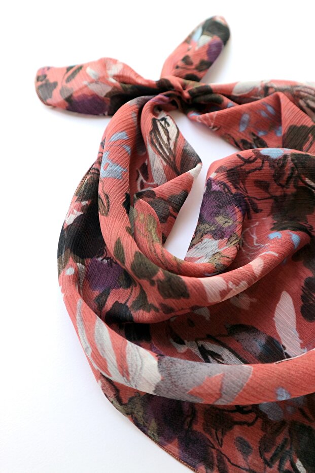 Rose Brush Şifon Fular - 2