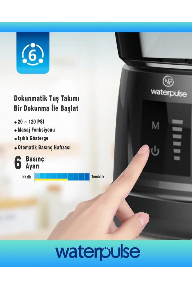 Wp-v700plus-b Water Profesyonel, Masajlı, 1000ml Diş/protez Bakım Ve Ağız Duşu - 3