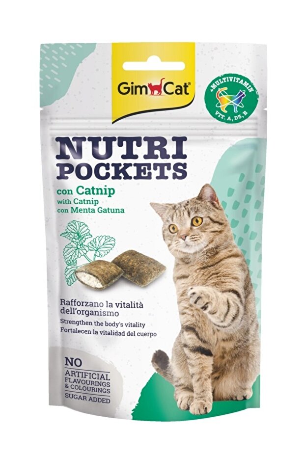 Nutri Pockets Catnip Otlu Multivitamin Kedi Ödül Tableti 60 Gr - 1
