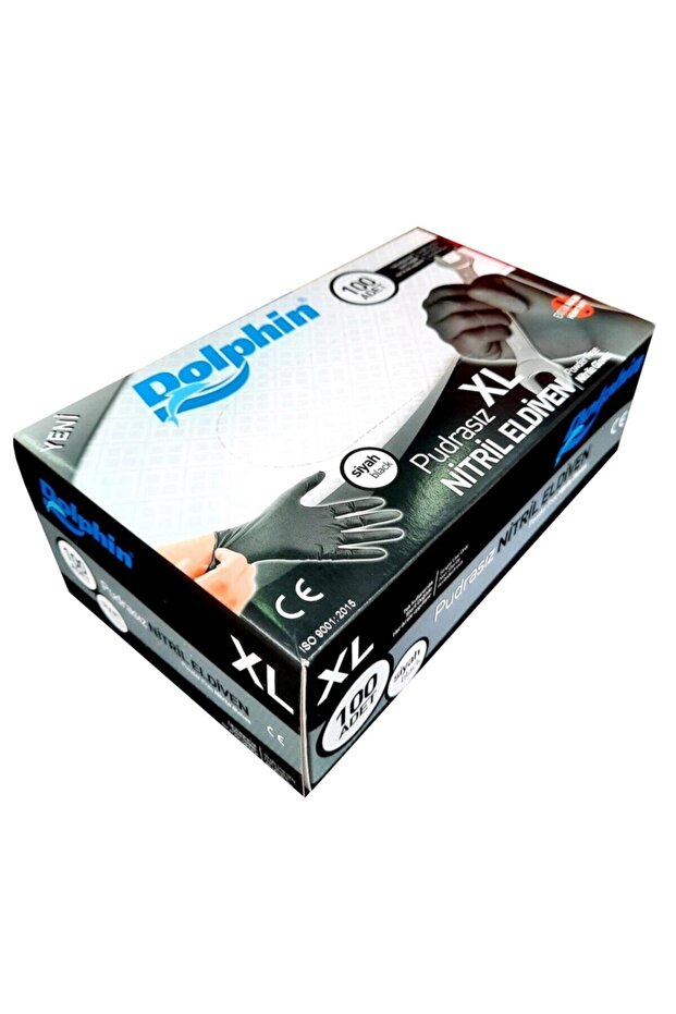 Extra Thick Nitrile Black Gloves (Xl) Size (Pack of 100)