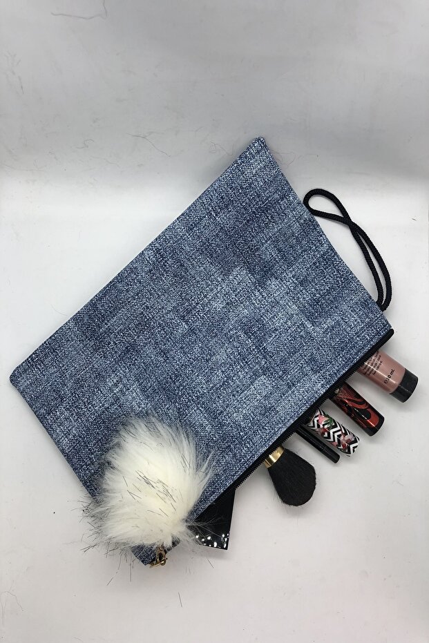 Ponponlu Makyaj Çantası - 1