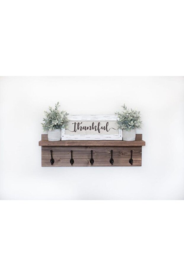 Ahşap Raflı Klasik Askılık. - 2