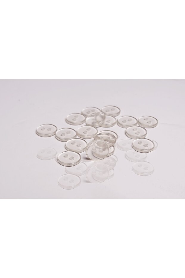 زر بوليستر شفاف 15 ملم 20 قطعة - 1