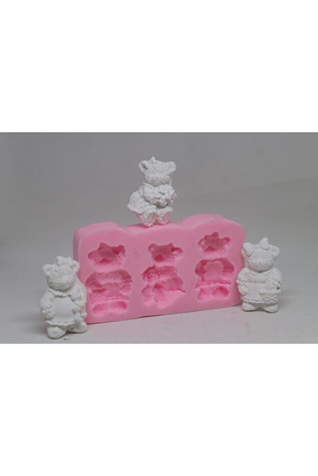 3 Lü Ayıcık Silikon Kalıbı - 1