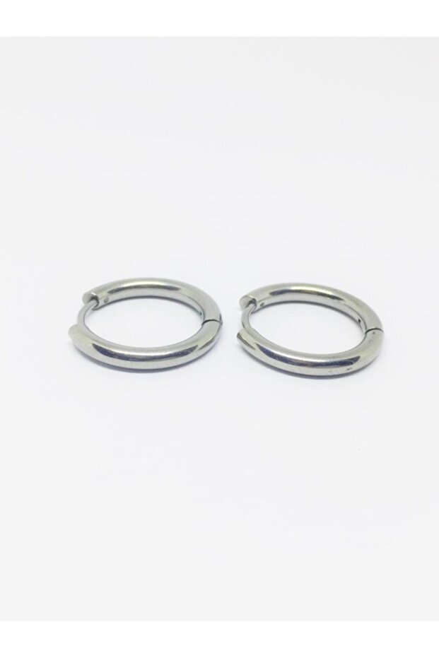 Silver Color Surgical Steel Hoop Earrings 14 Mm