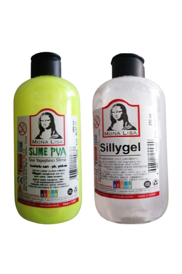 Monalisa Slime Fosforlu Sarı (slaym) Sıvı Yapıştırıcı 250ml + Pva 250ml - 1