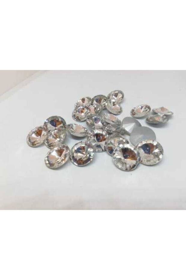 18 Mm (1.8 Cm) Rivoli-round Crystal Glass Stone White (60 Pieces)