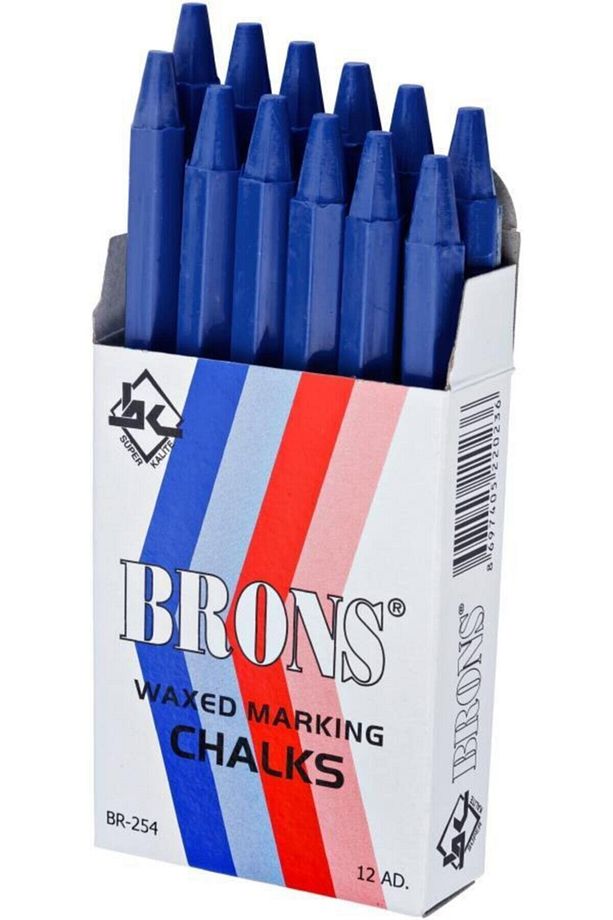 Tebeşir Yuvarlak Yağlı Mavi 12 Li Br 254 / Brons - 1