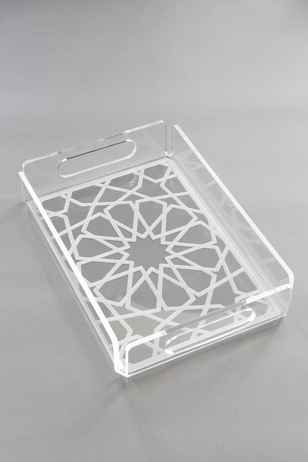 Ottoman Pattern Plexiglass Tray 25cm X 17 Cm